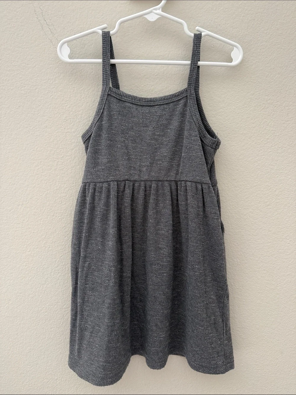 Little Bipsy Charcoal Ribbed Tank‎ Dress Toddler 3-4T